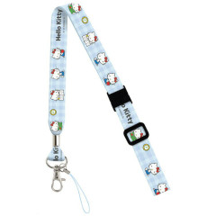 Japan Sanrio Neck Strap - Hello Kitty : Reading Gingham Light Blue