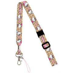 Japan Sanrio Neck Strap - Hello Kitty : Gogo Gal Collection Leopard Heart