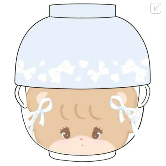 Japan Mikko Illustrations Ceramic Tea Bowl & Melamine Soup Bowl Set - Latte - 1