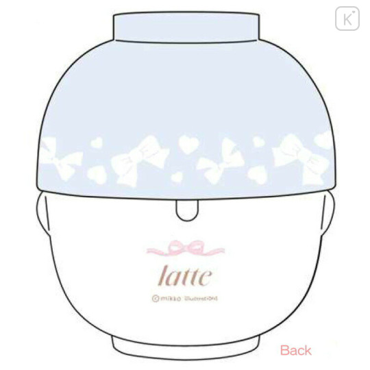 Japan Mikko Illustrations Ceramic Tea Bowl & Melamine Soup Bowl Set - Latte - 2