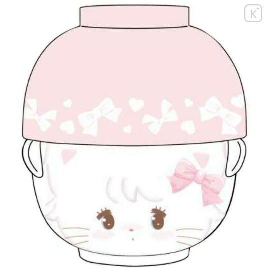 Japan Mikko Illustrations Ceramic Tea Bowl & Melamine Soup Bowl Set - Mousse - 1