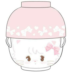 Japan Mikko Illustrations Ceramic Tea Bowl & Melamine Soup Bowl Set - Mousse