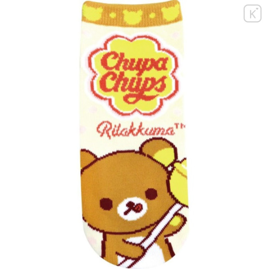 Japan San-X Socks - Rilakkuma : Chupa Chups White Yellow - 1