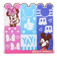 Japan Disney Jacquard Towel Handkerchief - Mickey & Minnie : Friend