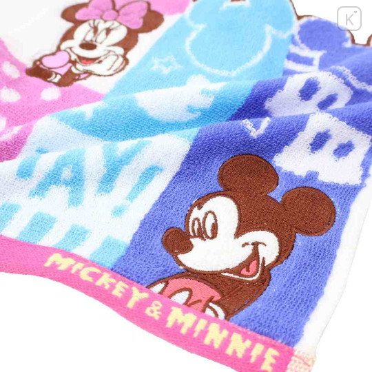 Japan Disney Jacquard Towel Handkerchief - Mickey & Minnie : Friend - 2