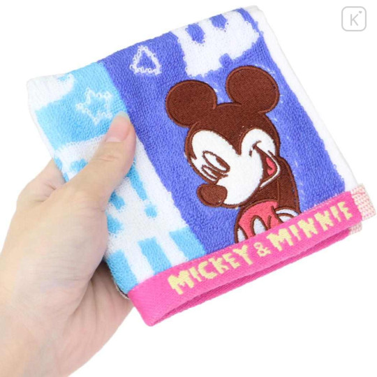 Japan Disney Jacquard Towel Handkerchief - Mickey & Minnie : Friend - 3