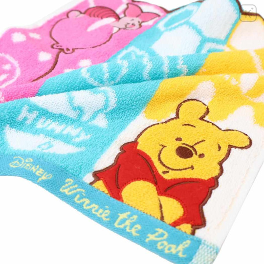Japan Disney Jacquard Towel Handkerchief - Piglet & Pooh : Friend - 2