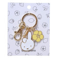 Japan Miffy Alloy Charm Keychain - Miffy : Bruna Face & Motif Flower - 1