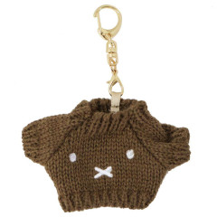 Japan Miffy Miniature Keychain Bag Charm - Miffy : Bruna Knit Face Costume Sweater Brown