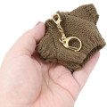 Japan Miffy Miniature Keychain Bag Charm - Miffy : Bruna Knit Face Costume Sweater Brown - 2