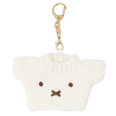 Japan Miffy Miniature Keychain Bag Charm - Miffy : Bruna Knit Face Costume Sweater White