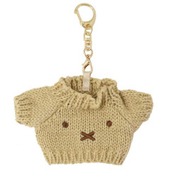 Japan Miffy Miniature Keychain Bag Charm - Miffy : Bruna Knit Face Costume Sweater Caramel