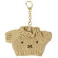 Japan Miffy Miniature Keychain Bag Charm - Miffy : Bruna Knit Face Costume Sweater Caramel - 1