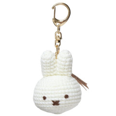 Japan Miffy Miniature Keychain Bag Charm - Miffy : Bruna Knit Face White