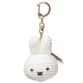 Japan Miffy Miniature Keychain Bag Charm - Miffy : Bruna Knit Face White - 1