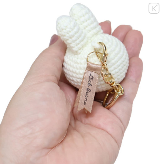 Japan Miffy Miniature Keychain Bag Charm - Miffy : Bruna Knit Face White - 2