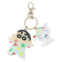 Japan Crayon Shin-chan Acrylic Charm Keychain - Shinnosuke Nohara & Shiro : Pajama
