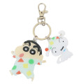 Japan Crayon Shin-chan Acrylic Charm Keychain - Shinnosuke Nohara & Shiro : Pajama - 1