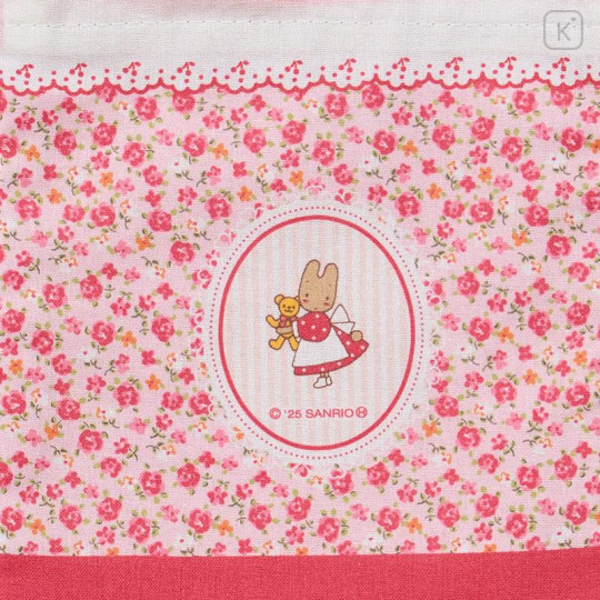 Japan Sanrio Frill Drawstring Bag - Marron Cream : Rose Pink - 4