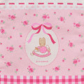 Japan Sanrio Frill Drawstring Bag - Marron Cream : Rose Pink Gingham - 4