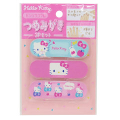 Japan Sanrio Nail File Shiner Set - Hello Kitty : Band-Aid Style Blue Pink