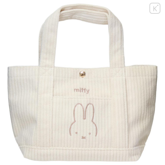 Japan Miffy Mini Tote Bag - Miffy Corduroy Ivory - 1