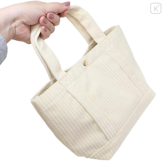 Japan Miffy Mini Tote Bag - Miffy Corduroy Ivory - 2