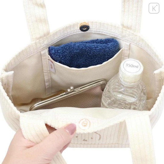 Japan Miffy Mini Tote Bag - Miffy Corduroy Ivory - 3