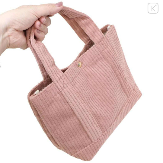 Japan Miffy Mini Tote Bag - Miffy Corduroy Pink - 2