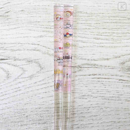 Japan San-X Clear Chopsticks 18cm - Nyan Nyan Nyanko : Pink - 2