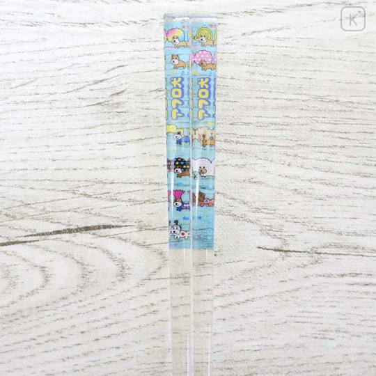 Japan San-X Clear Chopsticks 18cm - Afro Ken : Blue - 2