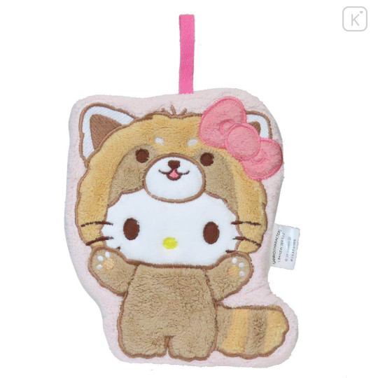 Japan Sanrio Hand Towel with Loop - Hello Kitty : Cheers Banzai Series Red Panda - 1