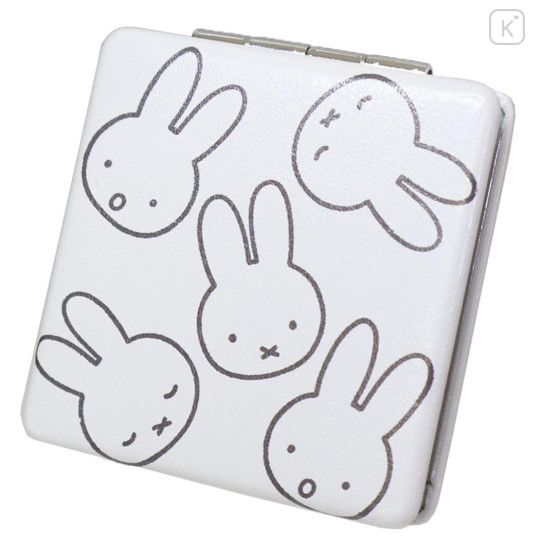 Japan Miffy 2-sided Compact Mirror - Miffy : Large Motif Face White - 1