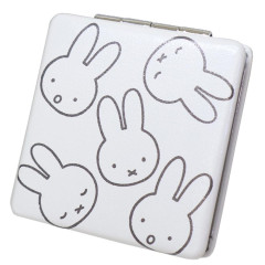 Japan Miffy 2-sided Compact Mirror - Miffy : Large Motif Face White