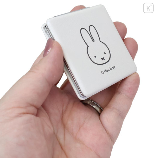 Japan Miffy 2-sided Compact Mirror - Miffy : Large Motif Face White - 2