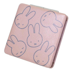 Japan Miffy 2-sided Compact Mirror - Miffy : Large Motif Face Pink