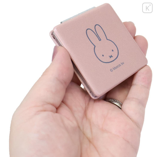Japan Miffy 2-sided Compact Mirror - Miffy : Large Motif Face Pink - 2