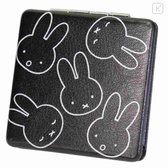 Japan Miffy 2-sided Compact Mirror - Miffy : Large Motif Face Black - 1