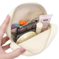 Japan Miffy Round Cosmetic Pouch - Miffy Corduroy Ivory - 3