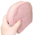 Japan Miffy Round Cosmetic Pouch - Miffy Corduroy Pink - 2