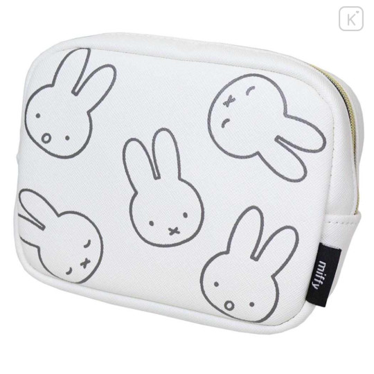 Japan Miffy Square Pouch - Miffy : Large Motif Face White - 1
