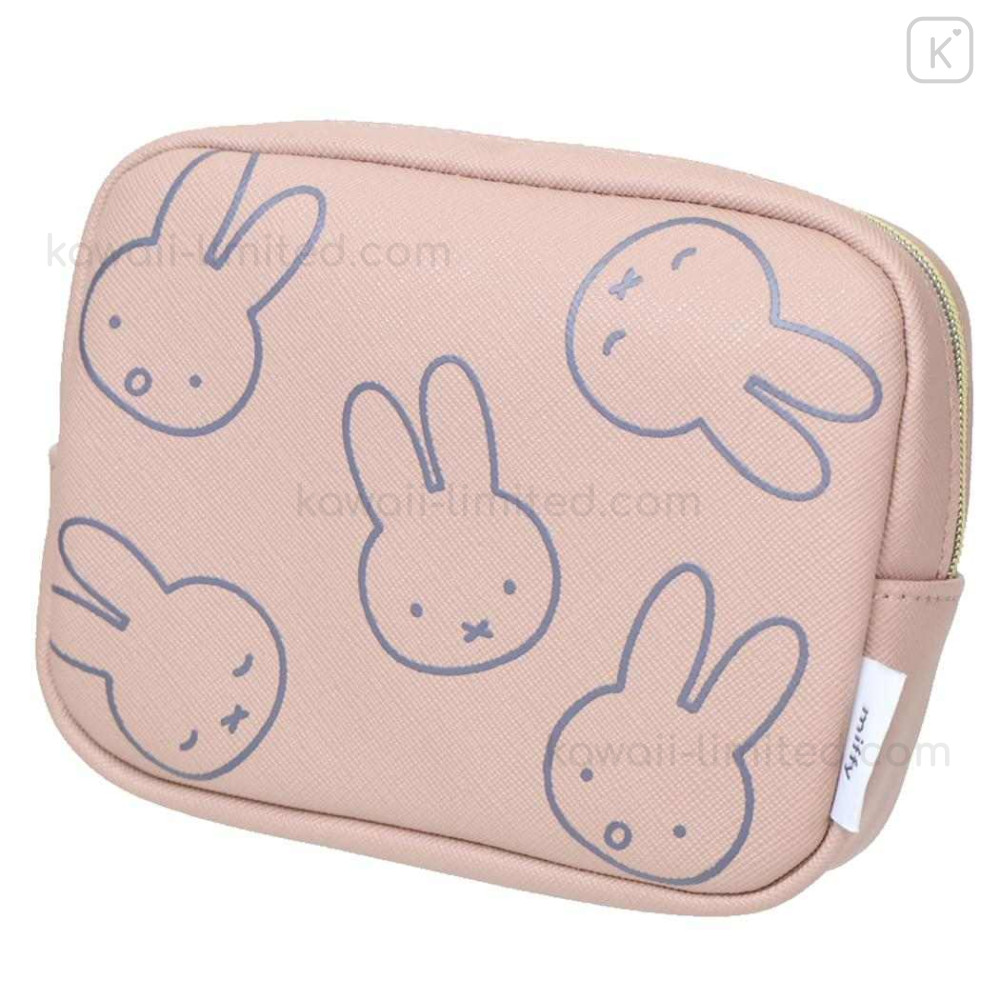Japan Miffy Square Pouch - Miffy : Large Motif Face Pink