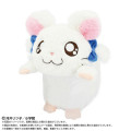 Japan Hamtaro Posture Pal Plush - Bijou White Fur Blue Ribbon - 1
