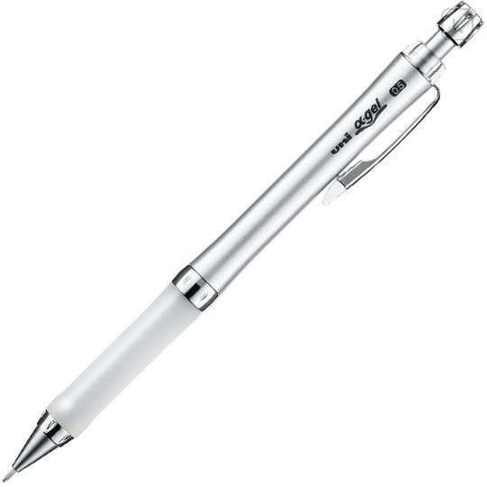 Japan Uni Alpha Gel Slim Soft Grip Mechanical Pencil - 0.5mm White - 1