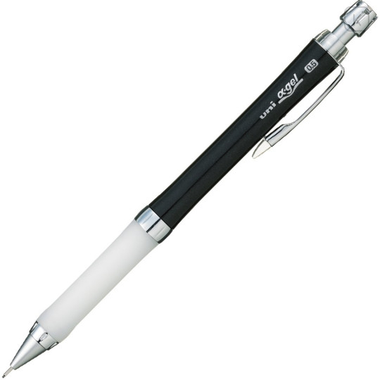 Japan Uni Alpha Gel Slim Soft Grip Mechanical Pencil - 0.5mm Pure Black - 1
