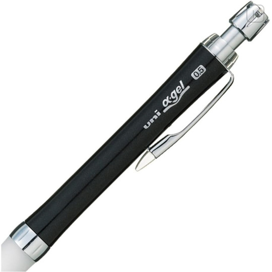 Japan Uni Alpha Gel Slim Soft Grip Mechanical Pencil - 0.5mm Pure Black - 3