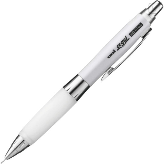 Japan Uni Alpha Gel Shaka Shaker Firm Grip Mechanical Pencil - 0.5mm White - 1