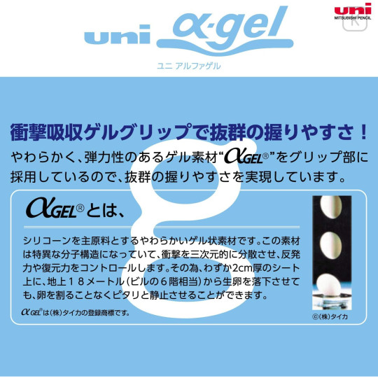 Japan Uni Alpha Gel Shaka Shaker Firm Grip Mechanical Pencil - 0.5mm White - 7