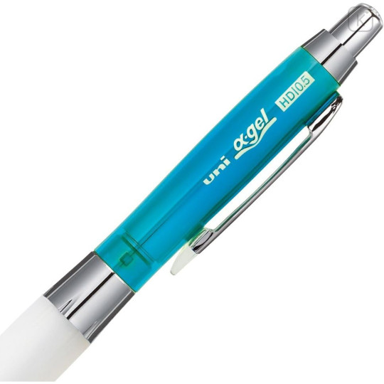 Japan Uni Alpha Gel Shaka Shaker Slightly Firm Grip Mechanical Pencil - 0.5 Chrome Light Blue - 4