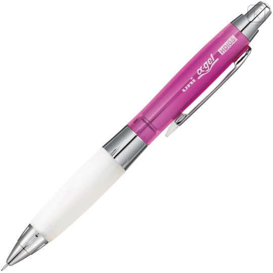 Japan Uni Alpha Gel Shaka Shaker Slightly Firm Grip Mechanical Pencil - 0.5mm Chrome Pink - 1